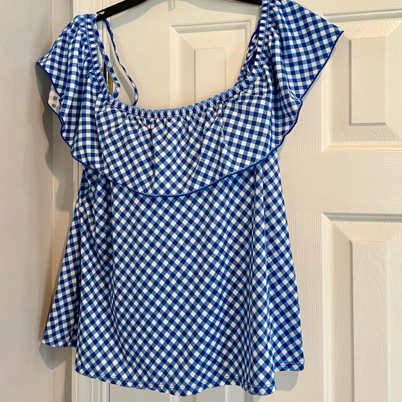 A Shore Fit cold shoulder bathing suit top women’s size 14 - Picture 2 of 3